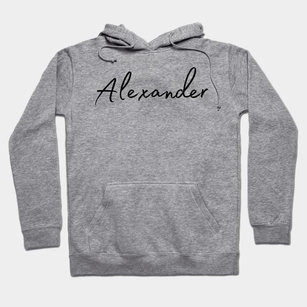 Alexander Name Calligraphy Hoodie by Word Minimalism